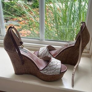 Raffia Wedge Sandals White House Black Market